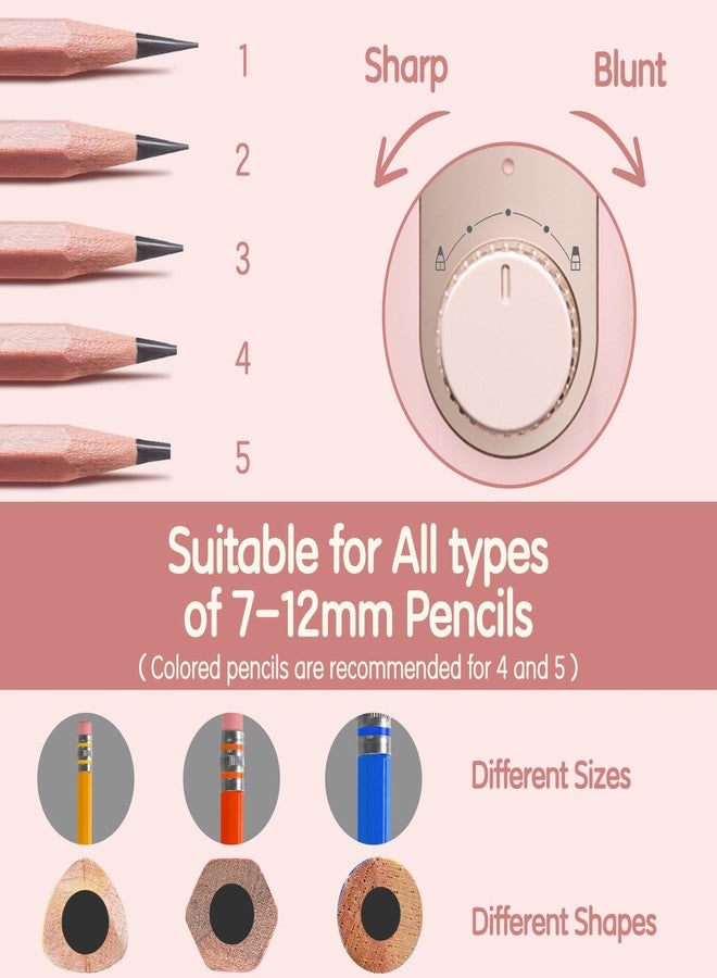 deli Electric Pencil Sharpener, Fully Automatic Pencil Sharpener, Auto in & Out, Rechargeable Hands-Free Pencil Sharpeners for 6.9-12mm, Home, Classroom, Battery Operated, Pink - Image 3